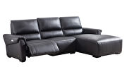 Electric recliner right-facing black leather sectional by Beverly Hills additional picture 9