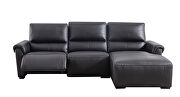 Electric recliner right-facing black leather sectional by Beverly Hills additional picture 10