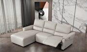 Electric recliner smoke gray leather sectional in lf shape by Beverly Hills additional picture 2