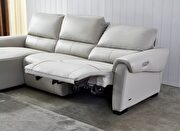 Electric recliner smoke gray leather sectional in lf shape by Beverly Hills additional picture 3