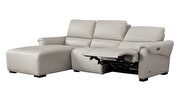 Electric recliner smoke gray leather sectional in lf shape by Beverly Hills additional picture 4