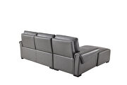Electric recliner left-facing gray leather sectional by Beverly Hills additional picture 3