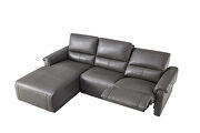 Electric recliner left-facing gray leather sectional by Beverly Hills additional picture 4
