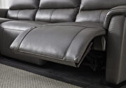 Electric recliner left-facing gray leather sectional by Beverly Hills additional picture 7