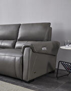 Electric recliner left-facing gray leather sectional by Beverly Hills additional picture 8