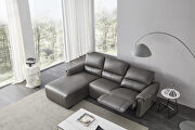 Electric recliner left-facing gray leather sectional by Beverly Hills additional picture 9