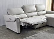 Electric recliner smoke gray right-facing leather sectional by Beverly Hills additional picture 4