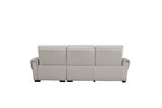 Electric recliner smoke gray right-facing leather sectional by Beverly Hills additional picture 8