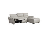 Electric recliner smoke gray right-facing leather sectional by Beverly Hills additional picture 9