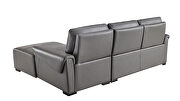 Electric recliner right-facing gray leather sectional by Beverly Hills additional picture 2