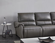 Electric recliner right-facing gray leather sectional by Beverly Hills additional picture 5