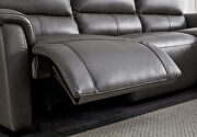 Electric recliner right-facing gray leather sectional by Beverly Hills additional picture 6