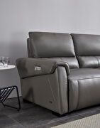 Electric recliner right-facing gray leather sectional by Beverly Hills additional picture 7