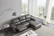 Electric recliner right-facing gray leather sectional by Beverly Hills additional picture 8