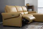 Electric recliner mustard leather sectional by Beverly Hills additional picture 2