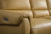 Electric recliner mustard leather sectional by Beverly Hills additional picture 3