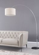 Smoke gray leather tufted back sofa by Beverly Hills additional picture 3