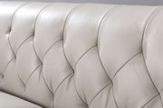 Smoke gray leather tufted back sofa by Beverly Hills additional picture 4