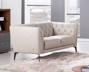 Smoke gray leather tufted back sofa by Beverly Hills additional picture 5