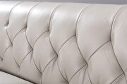 Smoke gray leather tufted back loveseat by Beverly Hills additional picture 4