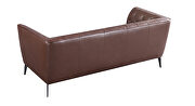 Brown leather tufted back sofa by Beverly Hills additional picture 6