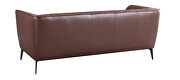 Brown leather tufted back sofa by Beverly Hills additional picture 7
