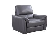 Gray leather recliner sofa in modern design by Beverly Hills additional picture 2