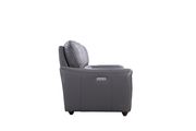 Gray leather recliner sofa in modern design by Beverly Hills additional picture 4