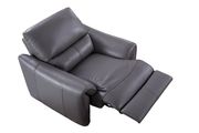 Gray leather recliner sofa in modern design by Beverly Hills additional picture 5