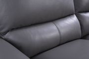 Gray leather recliner sofa in modern design by Beverly Hills additional picture 6