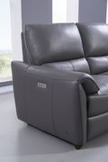 Gray leather recliner sofa in modern design by Beverly Hills additional picture 7