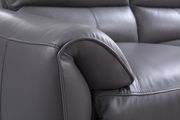 Gray leather recliner sofa in modern design by Beverly Hills additional picture 8
