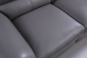 Gray leather recliner sofa in modern design by Beverly Hills additional picture 9