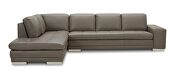 Italian full leather gray sectional sofa by Beverly Hills additional picture 2