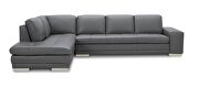 Italian full leather slate gray sectional sofa by Beverly Hills additional picture 2