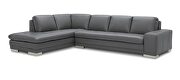 Italian full leather slate gray sectional sofa by Beverly Hills additional picture 3