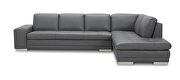 Italian full leather slate gray sectional sofa by Beverly Hills additional picture 2