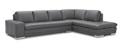 Italian full leather slate gray sectional sofa by Beverly Hills additional picture 3
