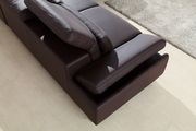 Motion headrests espresso leather sectional sofa by Beverly Hills additional picture 2