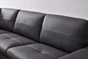 Gray leather contemporary sectional w/ low profile by Beverly Hills additional picture 6