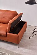 Orange leather contemporary sectional w/ low profile by Beverly Hills additional picture 2