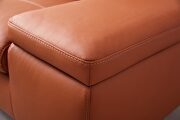 Orange leather contemporary sectional w/ low profile by Beverly Hills additional picture 5