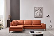 Orange leather contemporary sectional w/ low profile by Beverly Hills additional picture 6