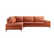 Orange leather contemporary sectional w/ low profile by Beverly Hills additional picture 7