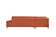 Orange leather contemporary sectional w/ low profile by Beverly Hills additional picture 9
