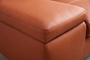 Orange leather contemporary sectional w/ low profile by Beverly Hills additional picture 3