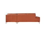 Orange leather contemporary sectional w/ low profile by Beverly Hills additional picture 8