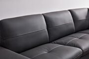 Gray leather contemporary sectional w/ low profile by Beverly Hills additional picture 5