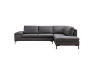 Gray leather contemporary sectional w/ low profile by Beverly Hills additional picture 9