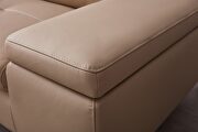 Taupe leather contemporary sectional w/ low profile by Beverly Hills additional picture 2